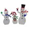 Northlight Set 3 Lighted Glittering Mesh Snowmen JOY Outdoor Christmas Decoration